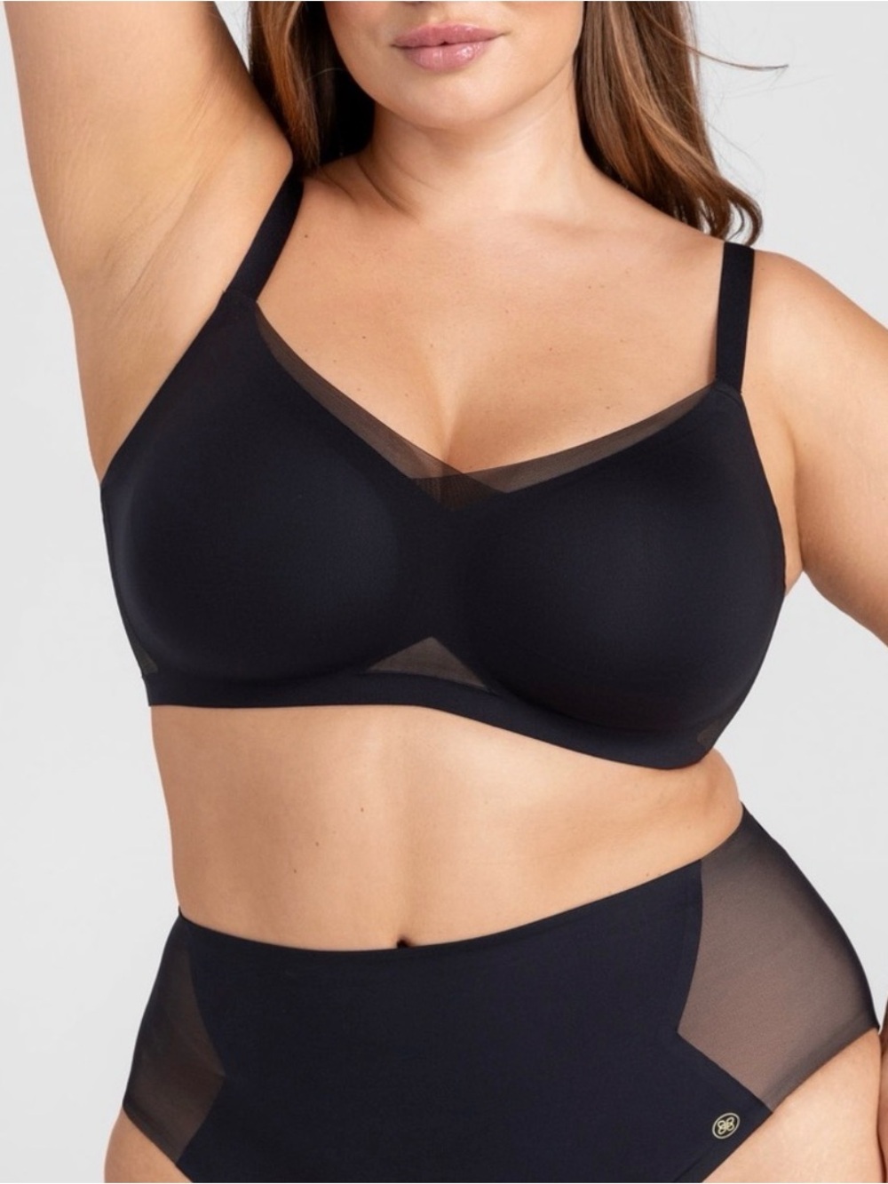 Honeylove Crossover Wireless Bra Runway Black 2X 42 C/D